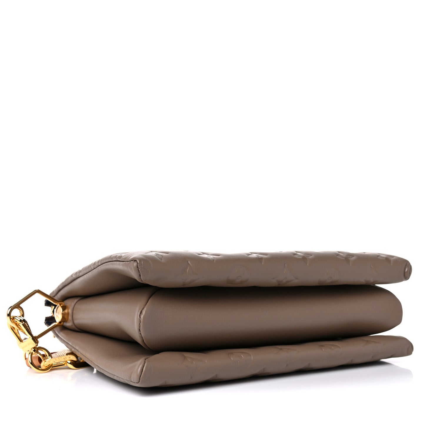 Lambskin Embossed Monogram Coussin PM Taupe