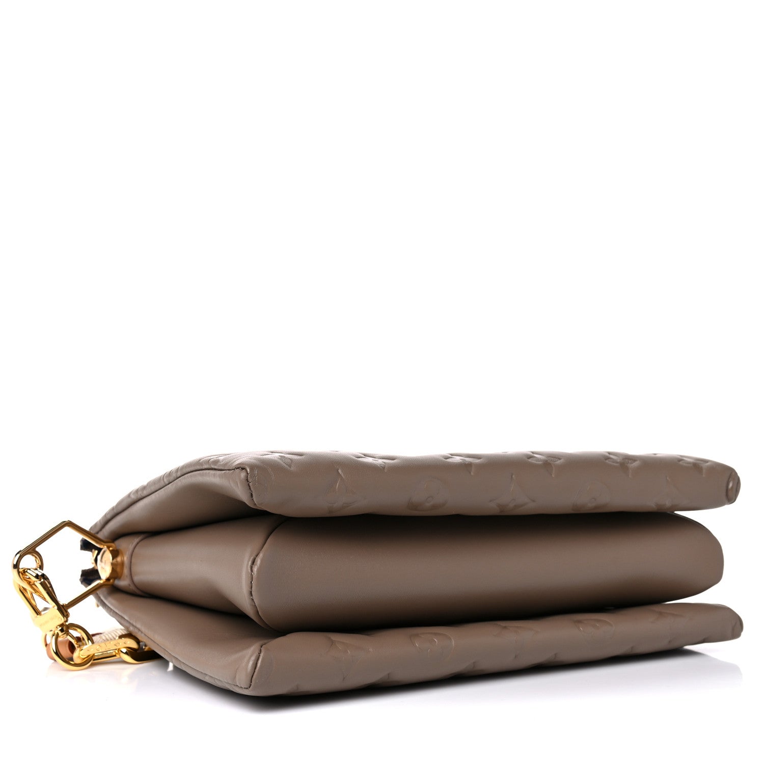 Louis Vuitton Lambskin Embossed Monogram Coussin PM Taupe 3 of 8