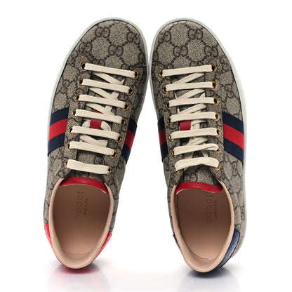 Gucci GG Supreme Monogram Womens Ace Low-Top Sneaker 35.5 Beige 2 of 10