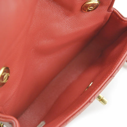 Chanel Lambskin Quilted Mini Flap Red GHW 6 of 8