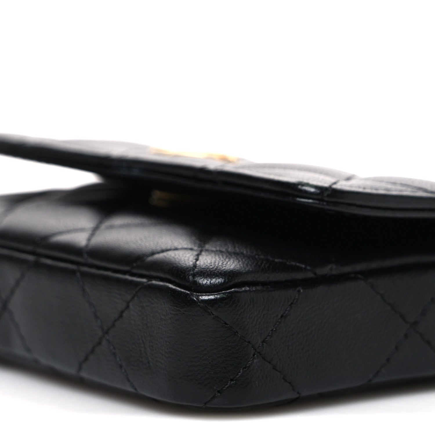 Chanel Lambskin Enamel Quilted Coco Hearts Clutch With Chain Black 11 of 11