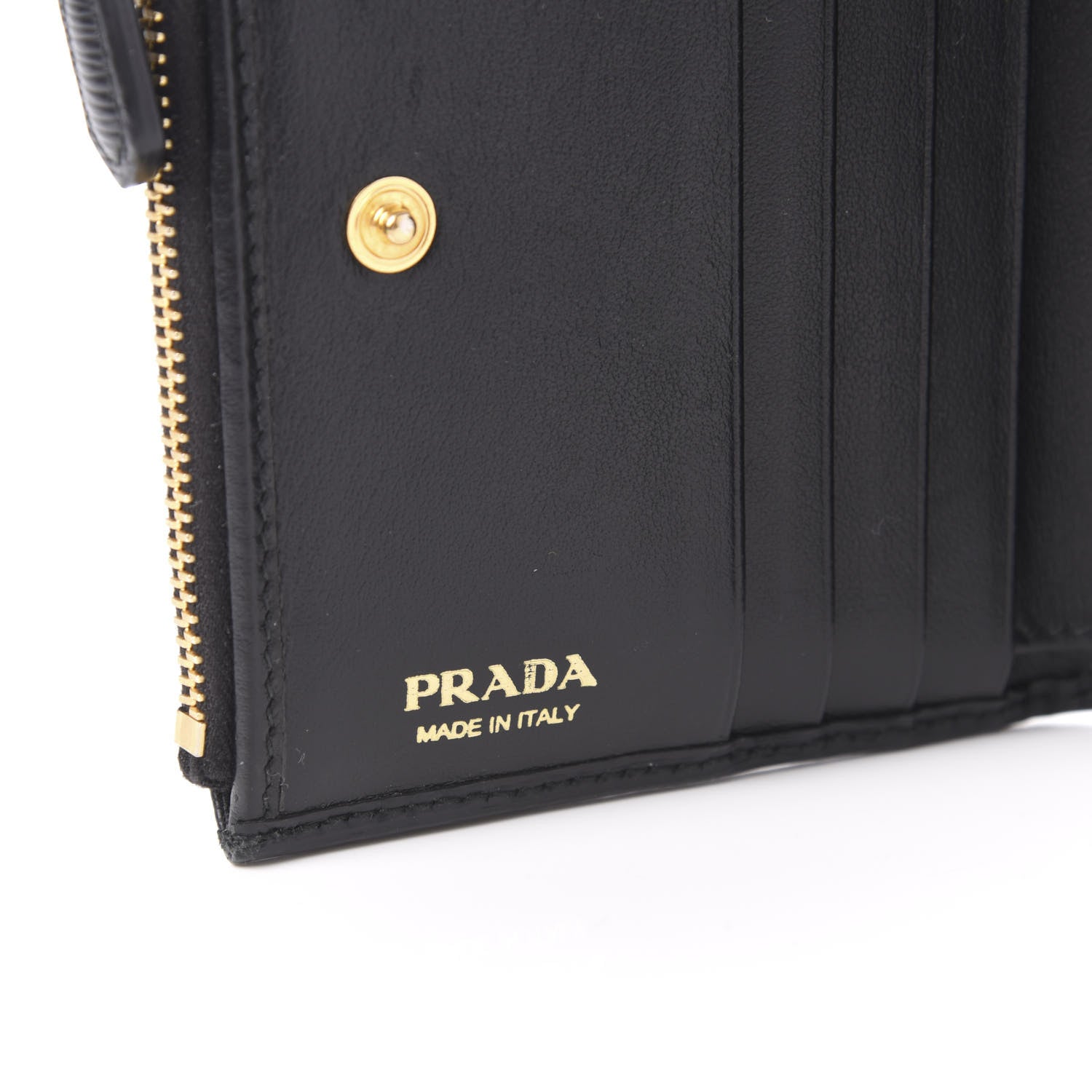 Prada Vitello Move Zip Coin Case Wallet Black 8 of 10