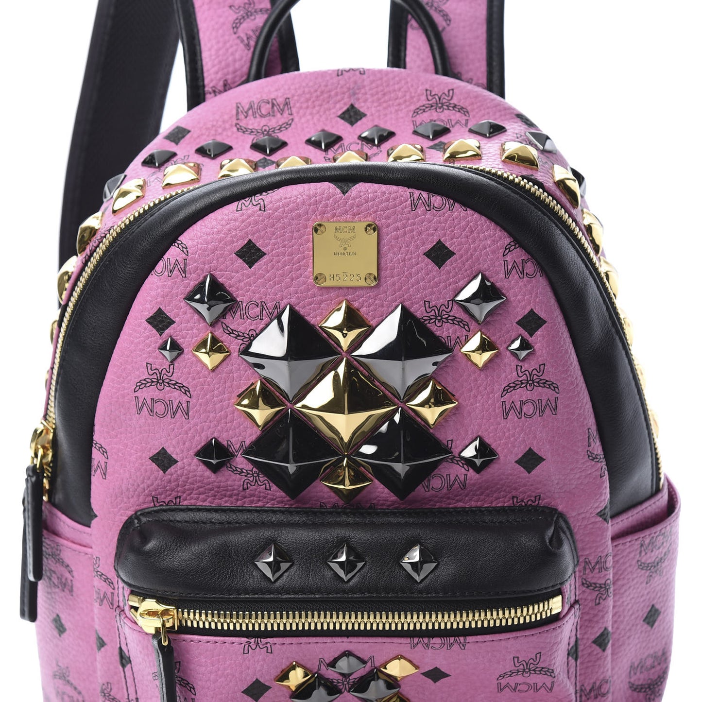 Visetos Studded Colorblock Small Stark Brock Backpack Pink Black