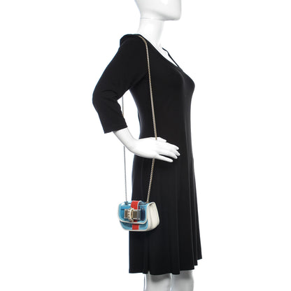 Christian Louboutin PVC Patent Spiked Sweety Charity Crossbody Bag Aquamarina Corazon 2 of 7