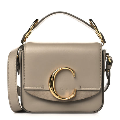 Chloe Shiny Calfskin Suede Mini C Double Carry Motty Grey 1 of 11