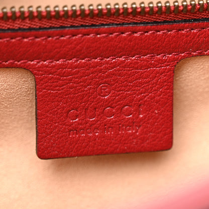 Gucci Vintage Effect Calfskin Matelasse Diagonal Small Torchon GG Marmont Bamboo Top Handle Shoulder Bag Black Romantic Cherry 6 of 12