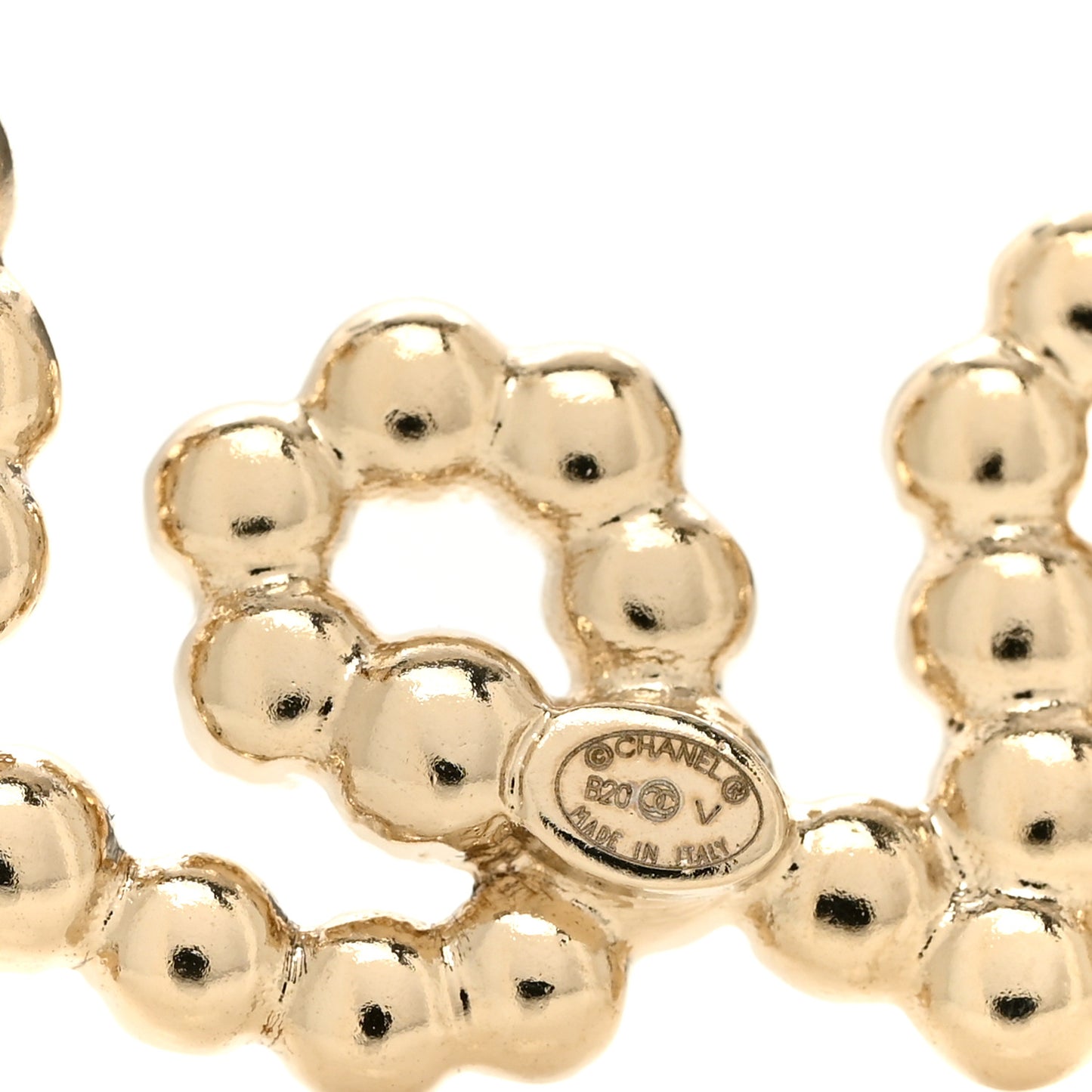 Metal Glass Swirling Pearls Brooch Pin Gold