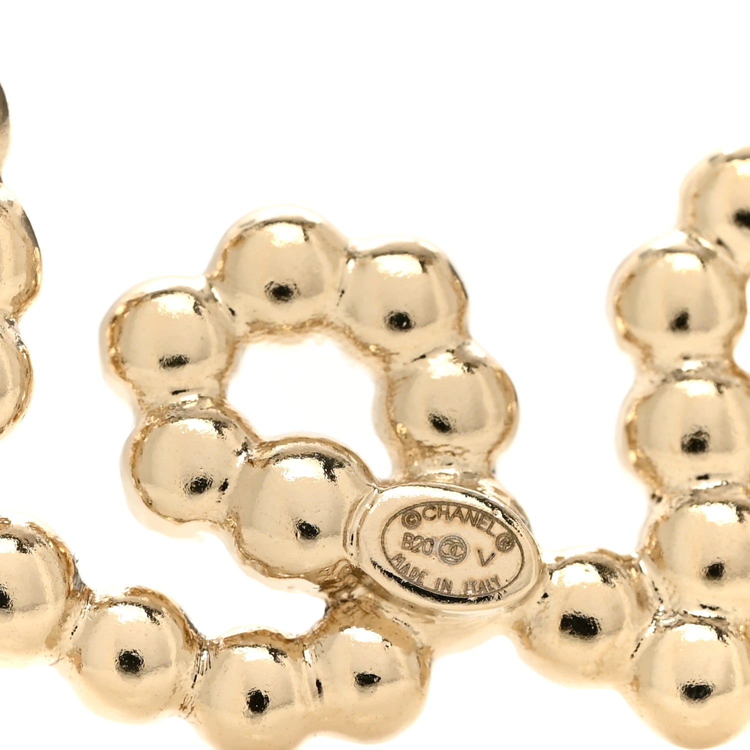 Chanel Metal Glass Swirling Pearls Brooch Pin Gold 4 of 5