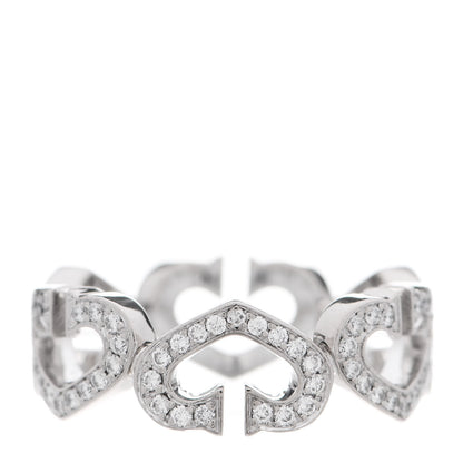 Cartier 18K White Gold Diamond Hearts and Symbols Paved Ring 54 6.75 3 of 6