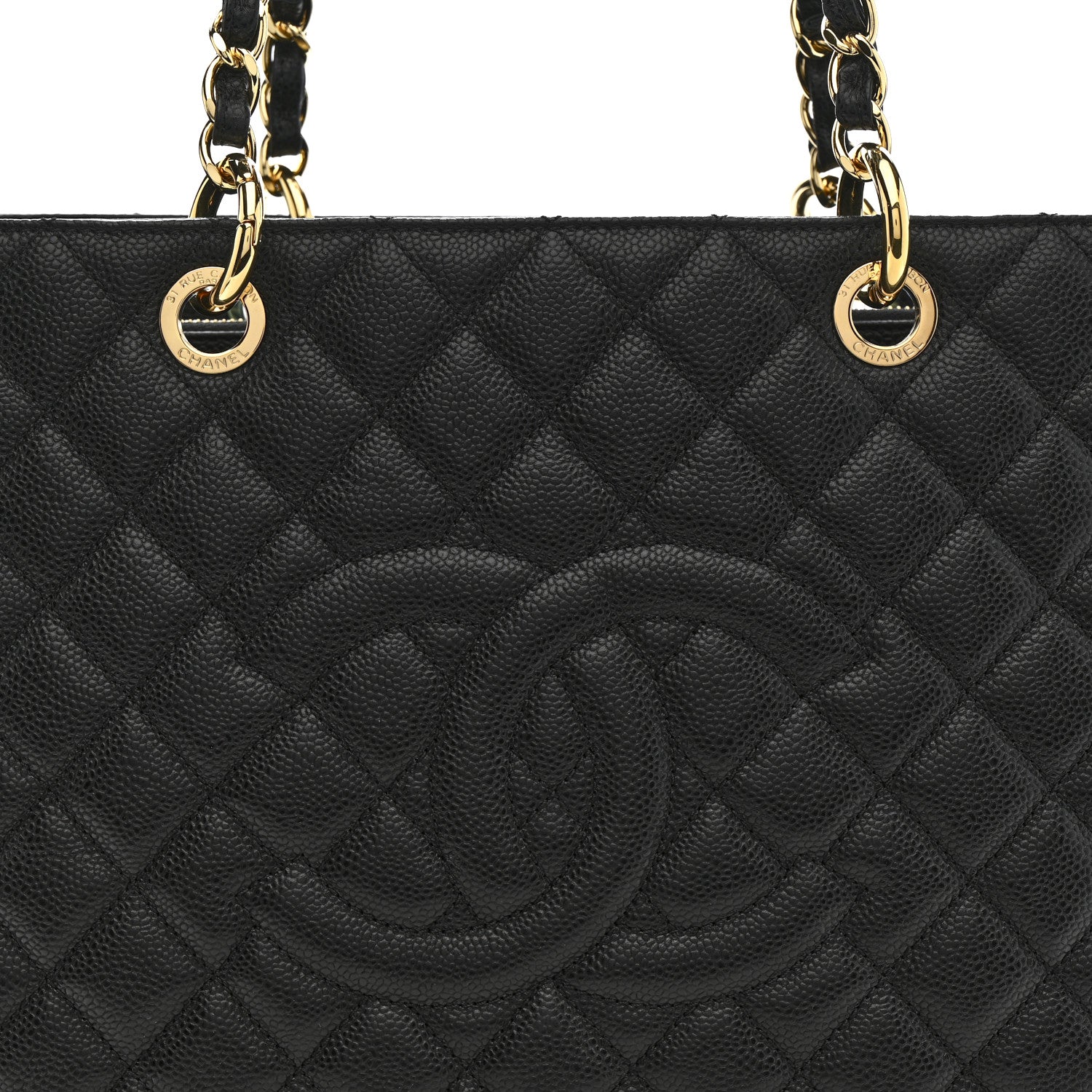Chanel Caviar Quilted Grand Shopping Tote GST Black 9 of 12