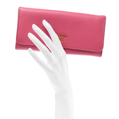 Prada Vitello Phenix Continental Flap Wallet Peonia 2 of 9