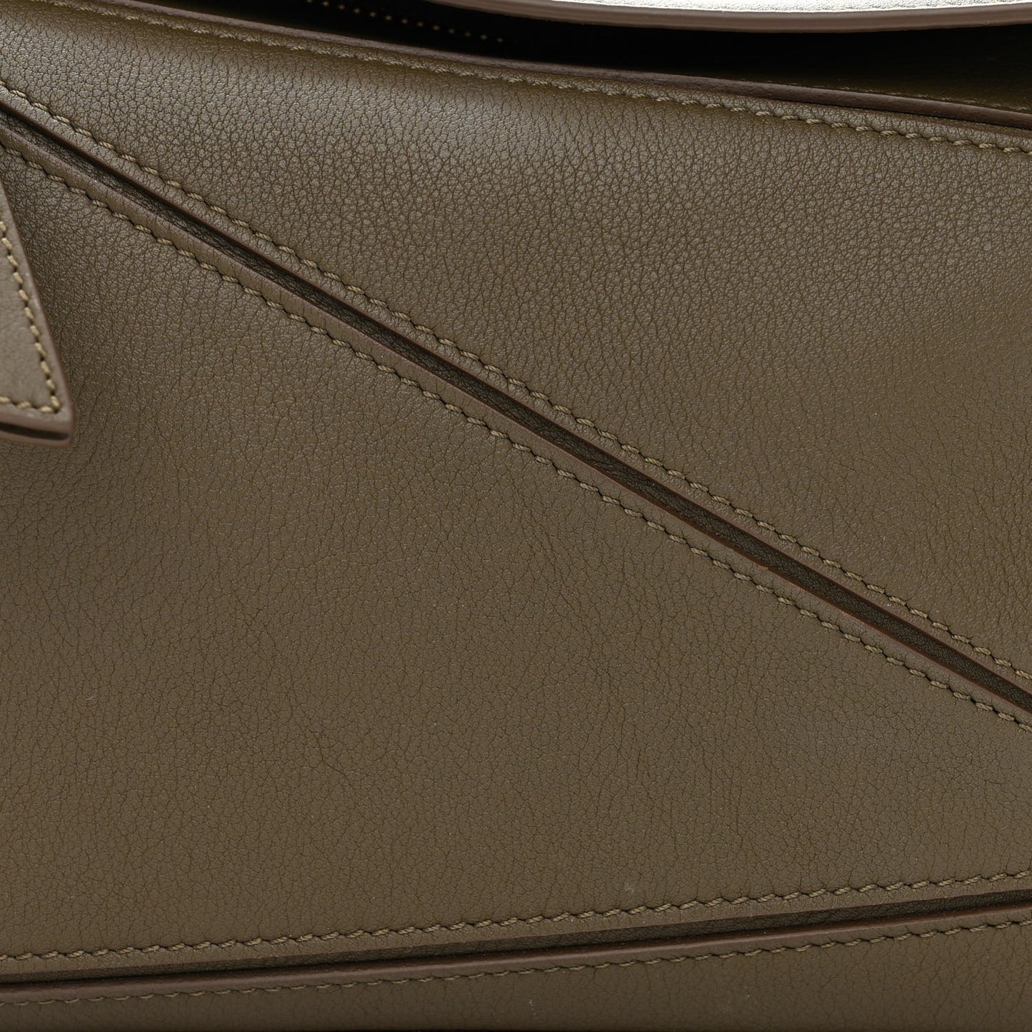 Calfskin Small Puzzle Bag Dark Khaki Green