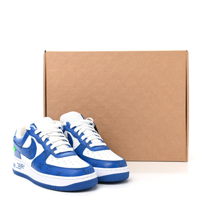 Louis Vuitton X NIKE AIR FORCE 1 Calfskin Monogram Mens Sneakers 6 Blue 11 of 11