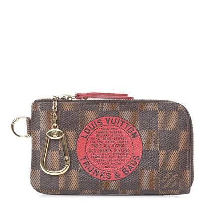 Louis Vuitton Damier Ebene Complice Trunks and Bags Key Pouch Red 1 of 8