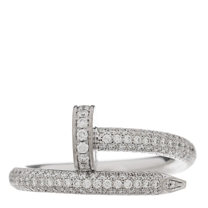 Cartier 18K White Gold Diamond Juste Un Clou Full Paved Ring 50 5.25 1 of 5