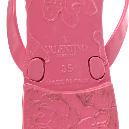 Valentino Garavani PVC Jelly Rockstud Bow Thong Sandals 35 Sweet Pink 6 of 7