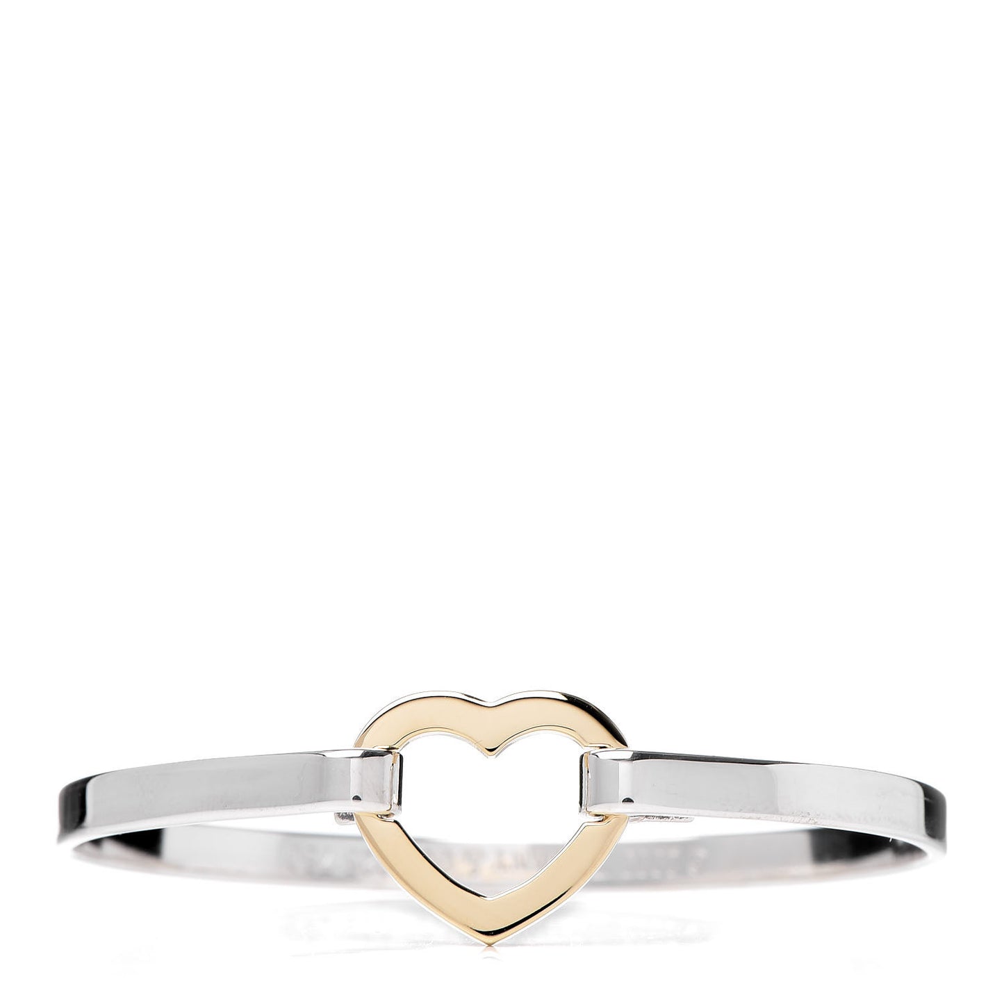 Sterling Silver 18K Yellow Gold Heart Buckle Bracelet
