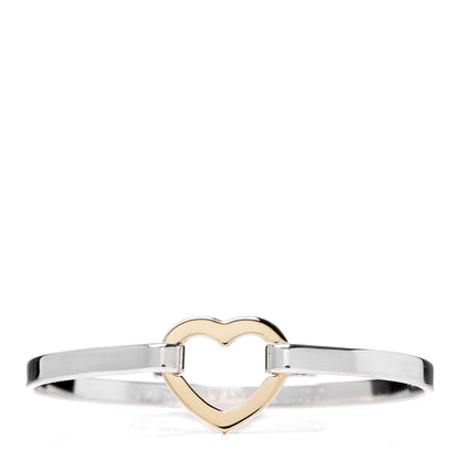 Tiffany Sterling Silver 18K Yellow Gold Heart Buckle Bracelet 1 of 4