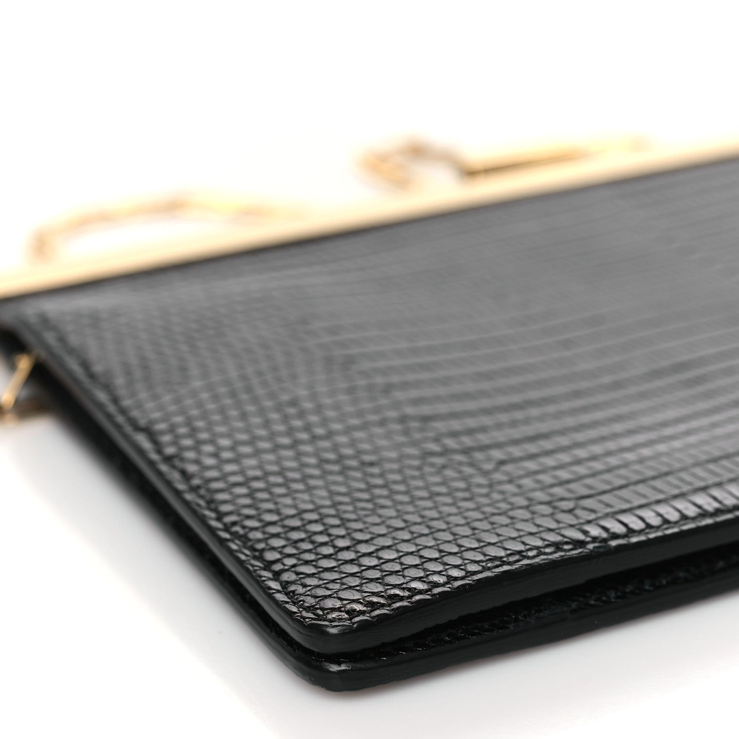 Celine Lizard Mini Clasp Clutch Bag Black 9 of 10