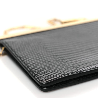 Celine Lizard Mini Clasp Clutch Bag Black 9 of 10