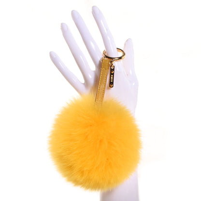 Fendi Fox Fur Pom Pom Bag Charm Yellow 2 of 4