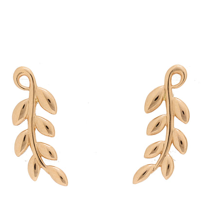 Tiffany 18K Rose Gold Paloma Picasso Olive Leaf Climber Earrings 1 of 5