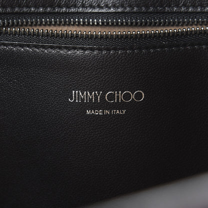 Jimmy Choo Suede Grained Calfskin Twist East West Tote Bordeaux Black 7 of 9