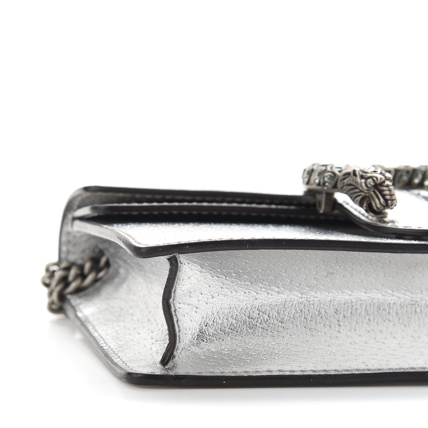 Metallic Calfskin Super Mini Dionysus Shoulder Bag Silver