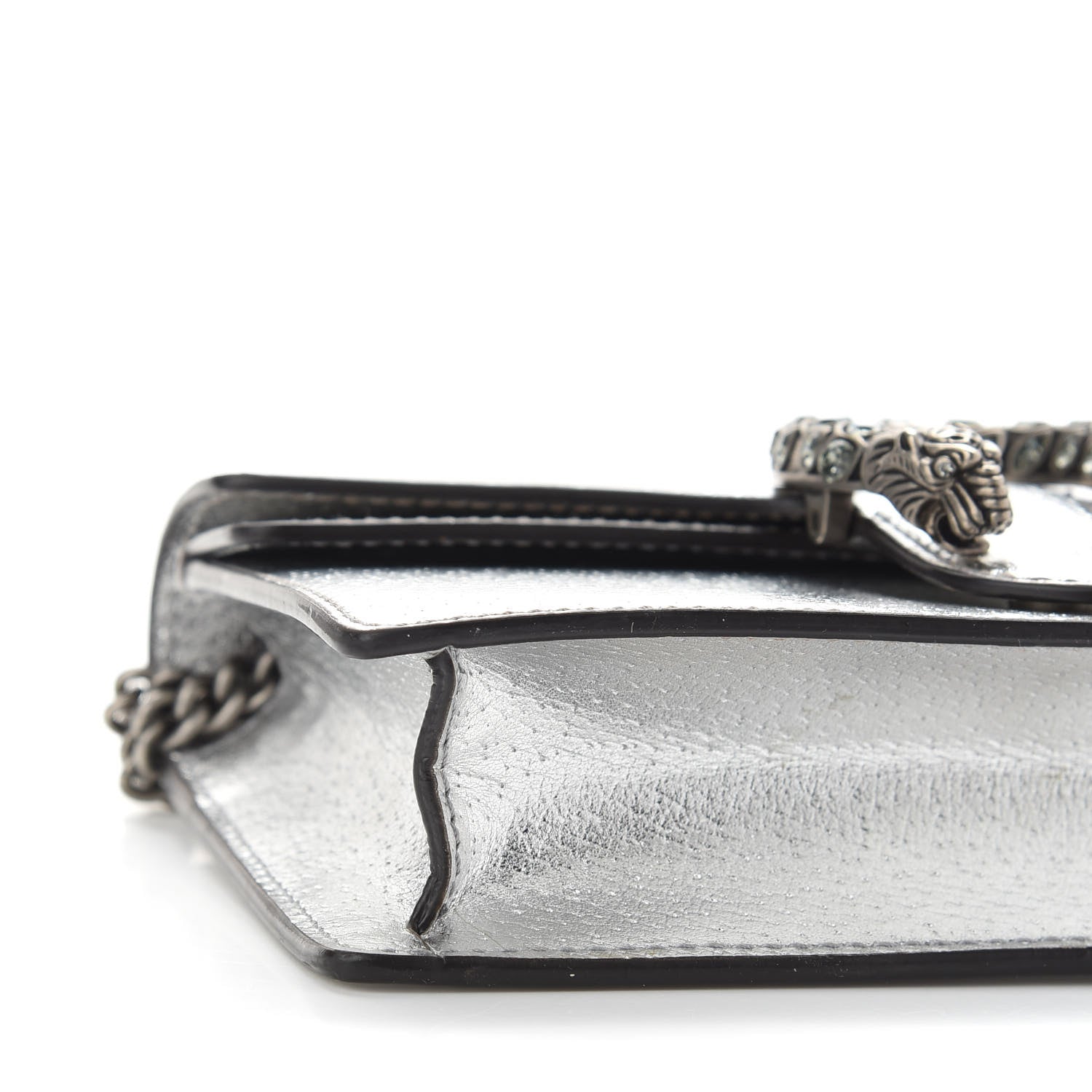 Gucci Metallic Calfskin Super Mini Dionysus Shoulder Bag Silver 8 of 9