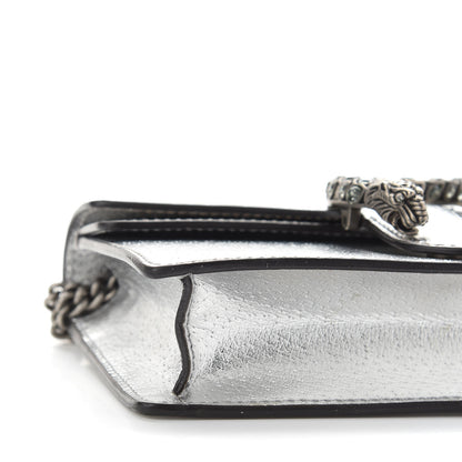 Gucci Metallic Calfskin Super Mini Dionysus Shoulder Bag Silver 8 of 9