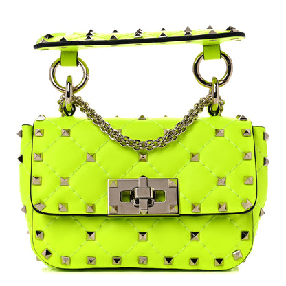 Valentino Garavani Calfskin Micro Rockstud Spike Shoulder Bag Lime 1 of 9