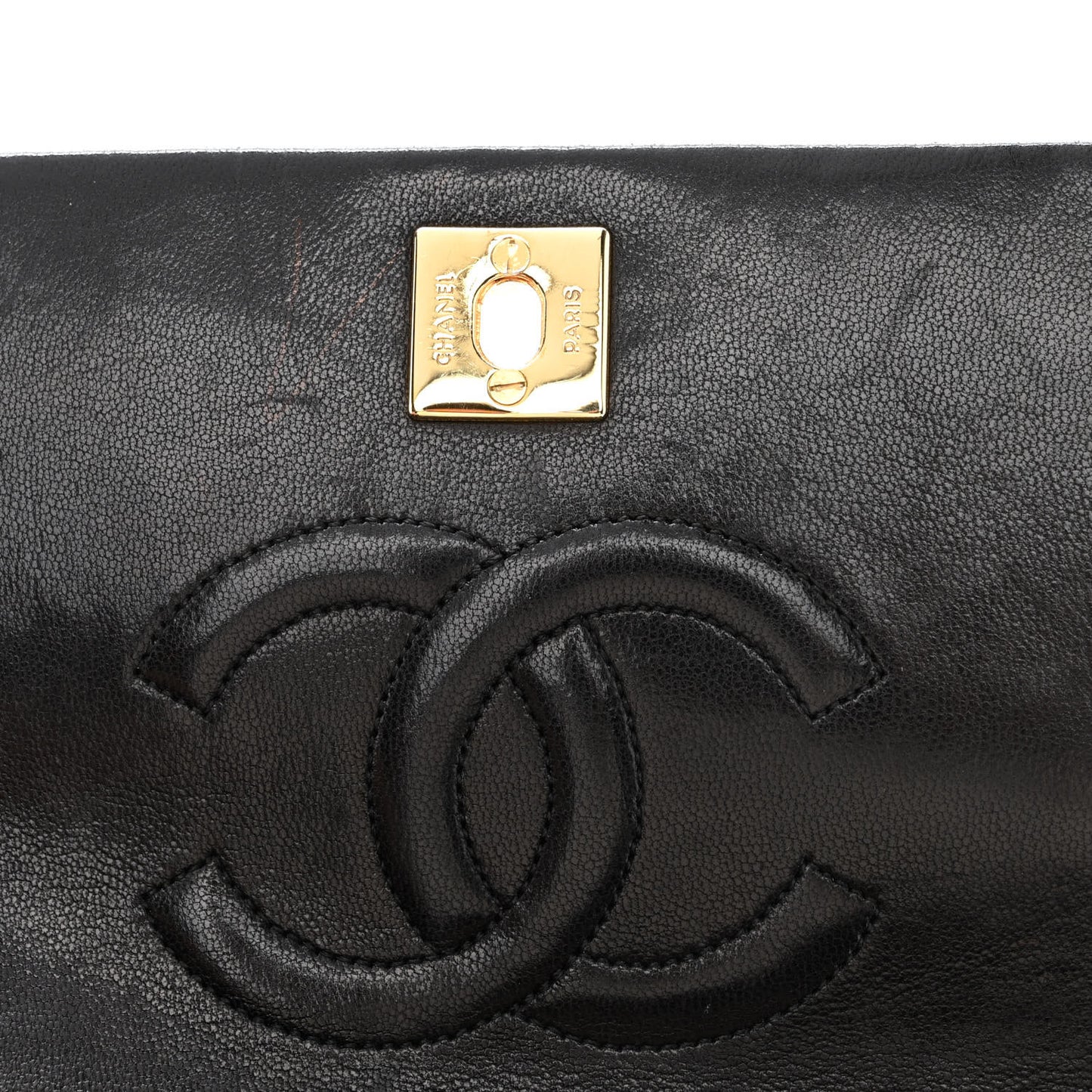 Lambskin Quilted Small Single Flap Black