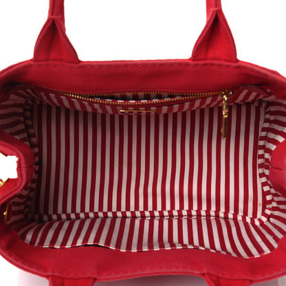 Prada Canapa Small Logo Tote Rosso Talco 4 of 4