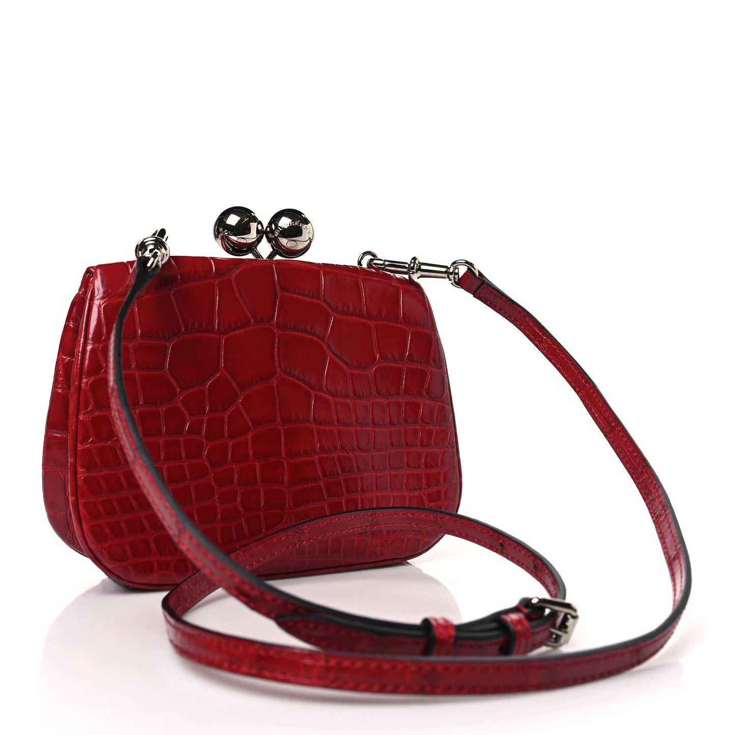 Alligator Small Frame Bag Bright Red