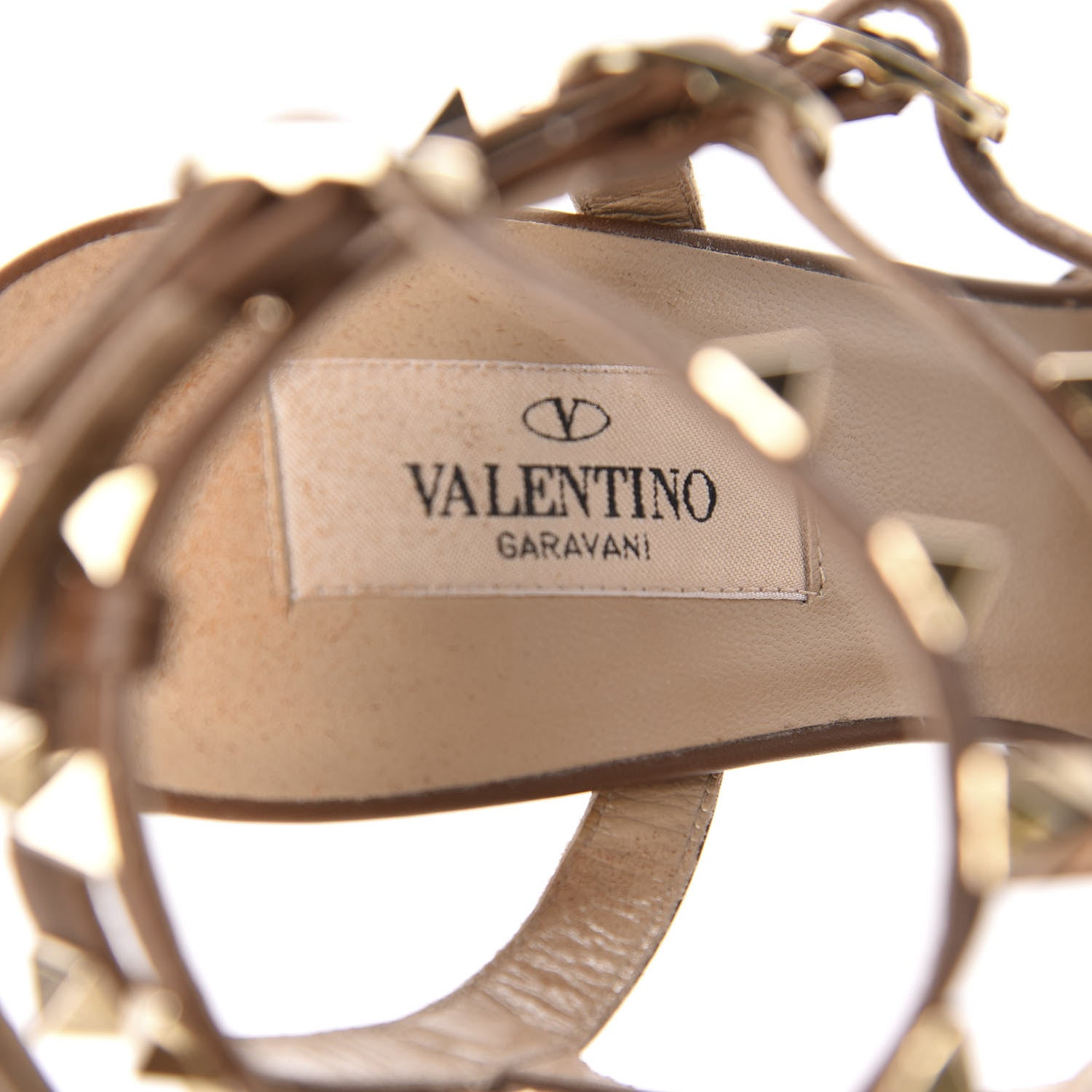 Valentino Garavani Pebbled Calfskin Rockstud Ankle Strap 65mm Pumps 37.5 Deep Cuir 7 of 13