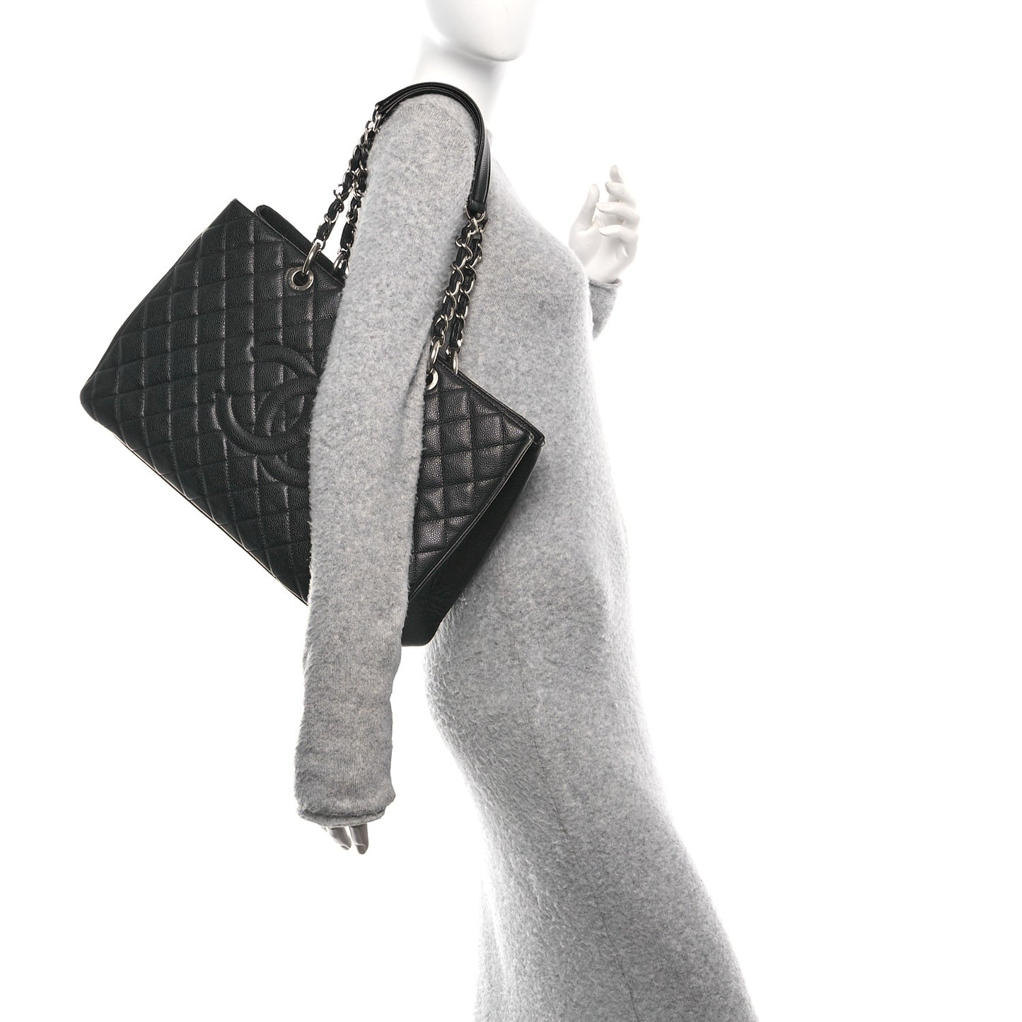 Caviar Quilted XL Grand Shopping Tote GST Black