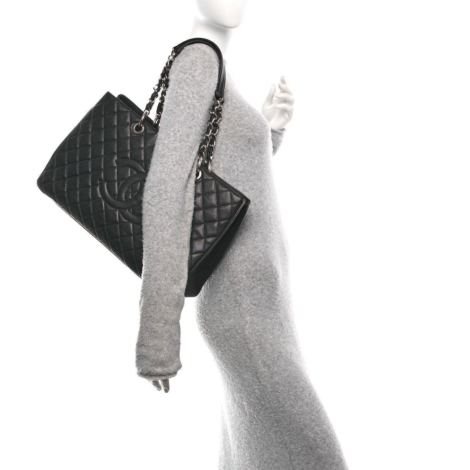 Chanel Caviar Quilted XL Grand Shopping Tote GST Black 2 of 10