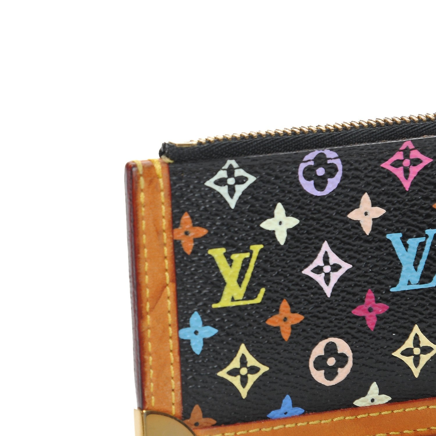 Louis Vuitton Monogram Multicolor Key Pouch Black 6 of 8