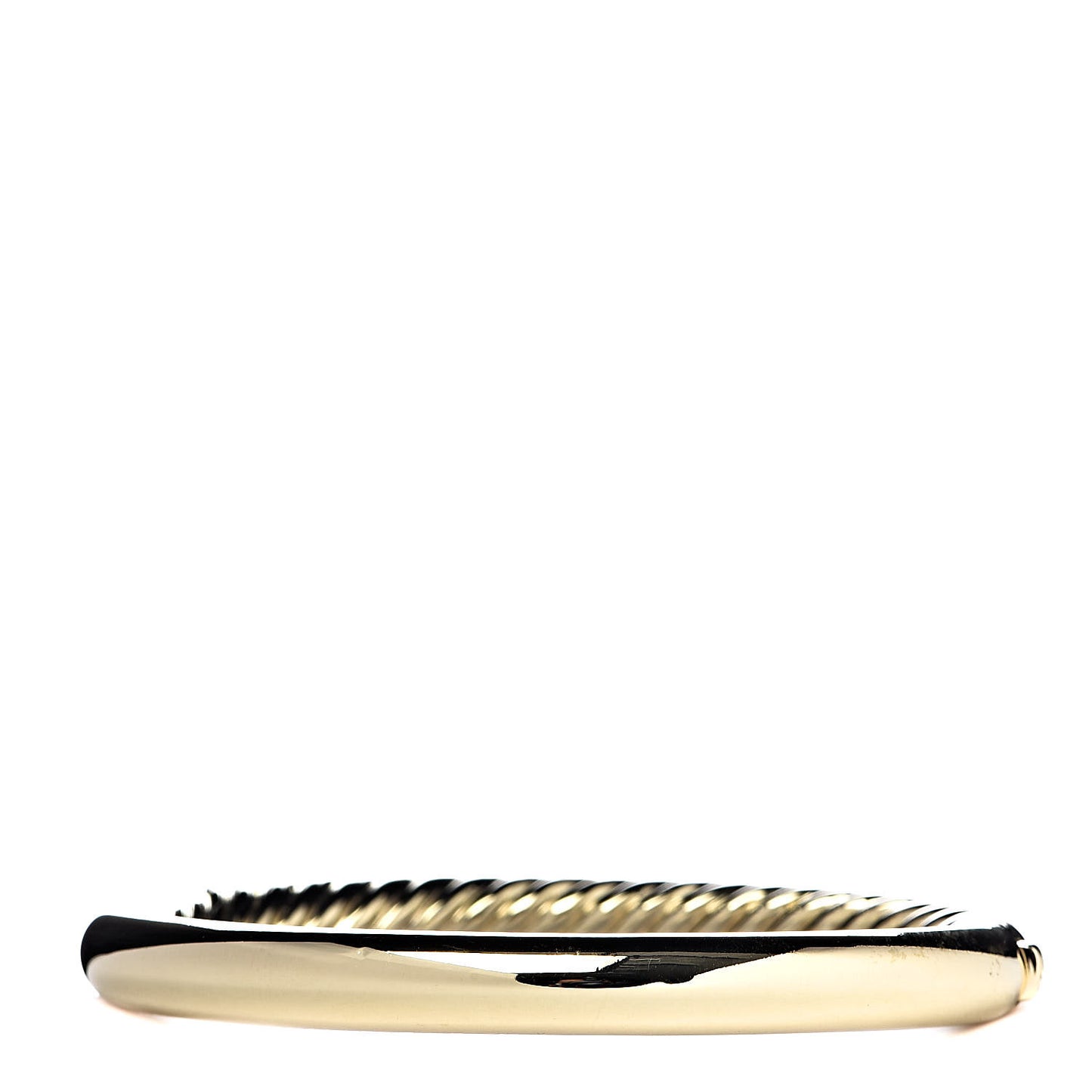 18K Yellow Gold 7mm Cable Hinged Bangle Bracelet