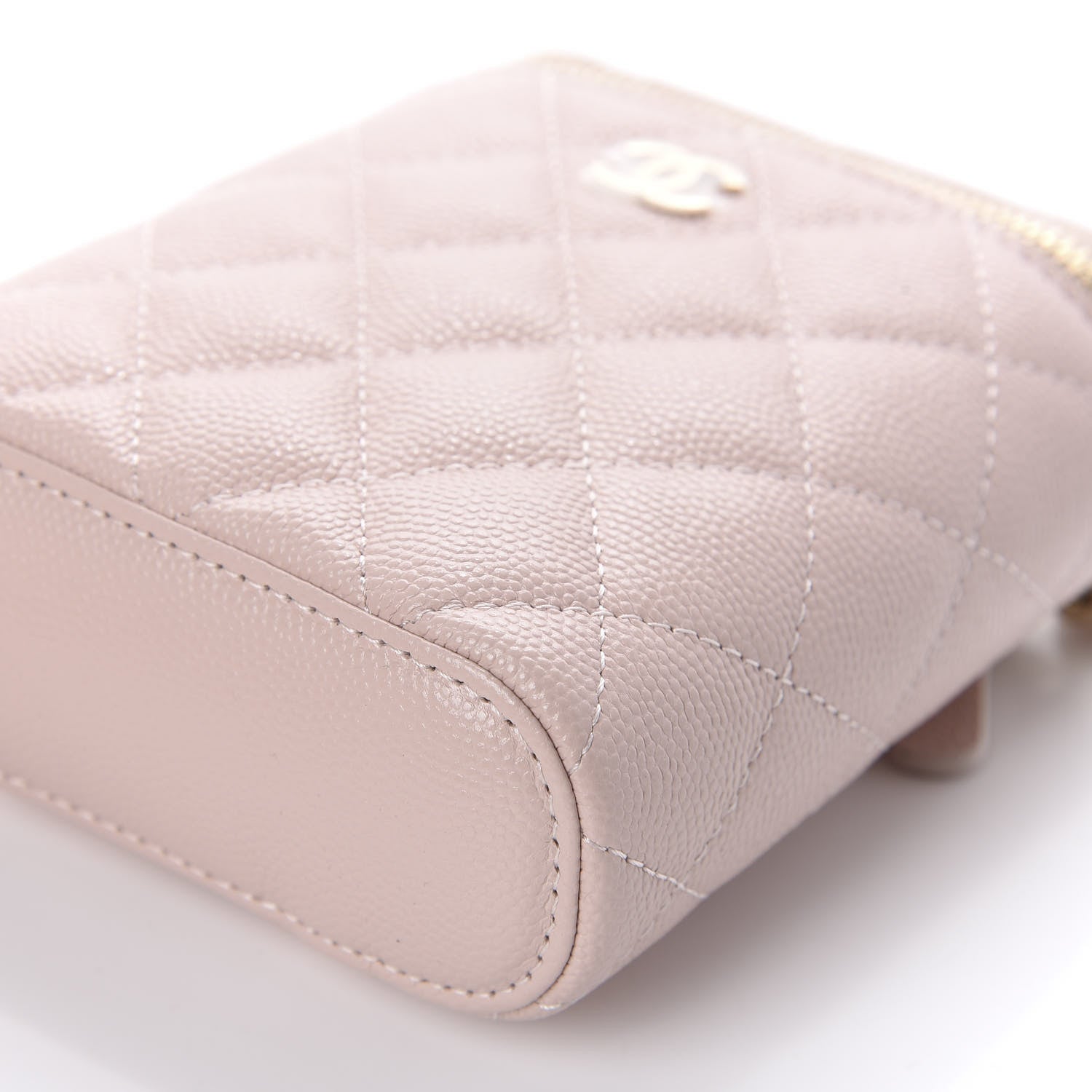 Chanel Caviar Quilted Small Vertical Coco Beauty Vanity Case With Chain Light Pink 7 of 11