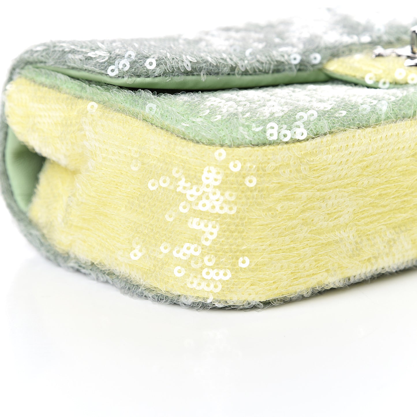 Sequin Mini Waterfall Flap Green Light Green Yellow