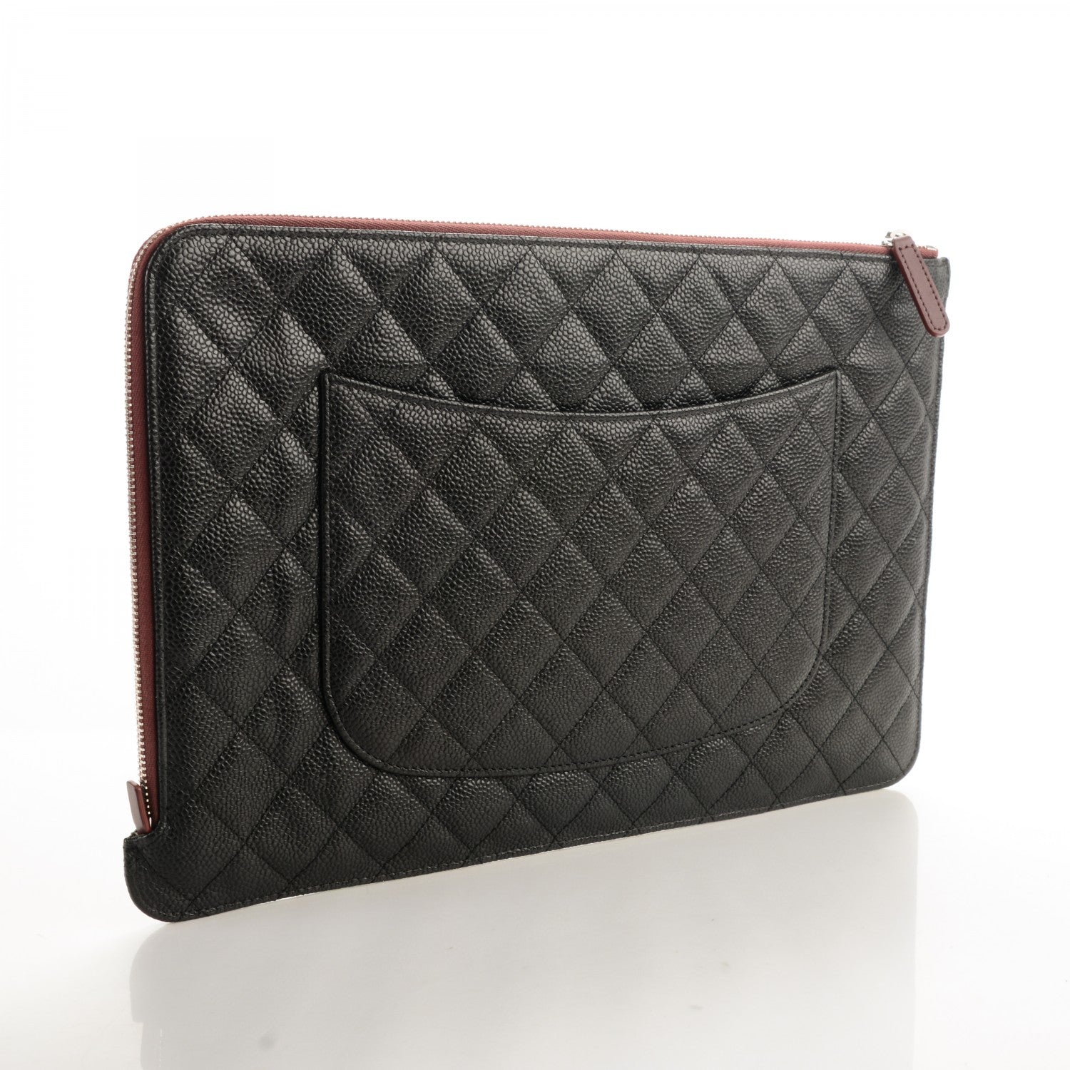 Chanel Caviar Quilted Large Slide Pouch Black 3 of 7