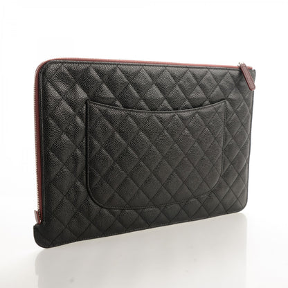 Chanel Caviar Quilted Large Slide Pouch Black 3 of 7