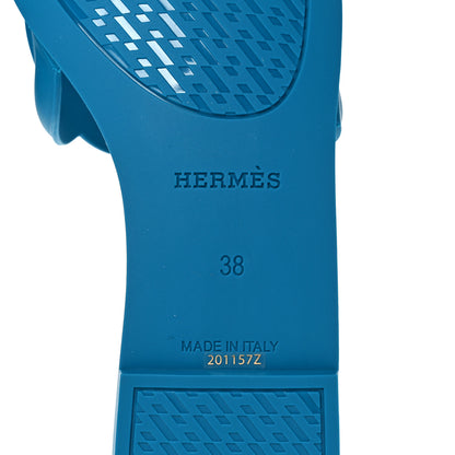 Hermes Rubber Aloha Sandals 38 Bleu Vif 6 of 8