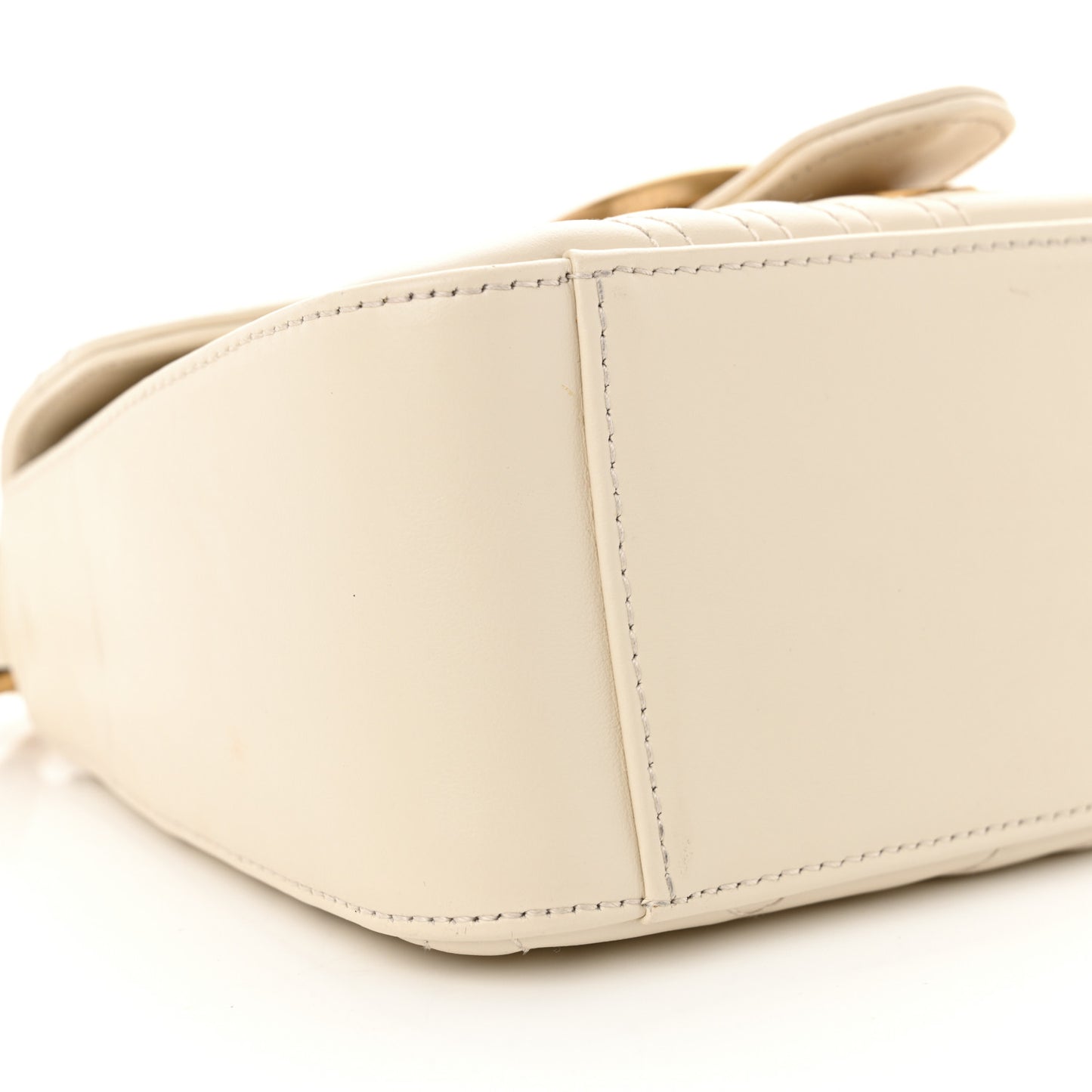 Calfskin Matelasse Mini GG Marmont Top Handle Shoulder Bag White
