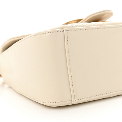 Gucci Calfskin Matelasse Mini GG Marmont Top Handle Shoulder Bag White 9 of 16