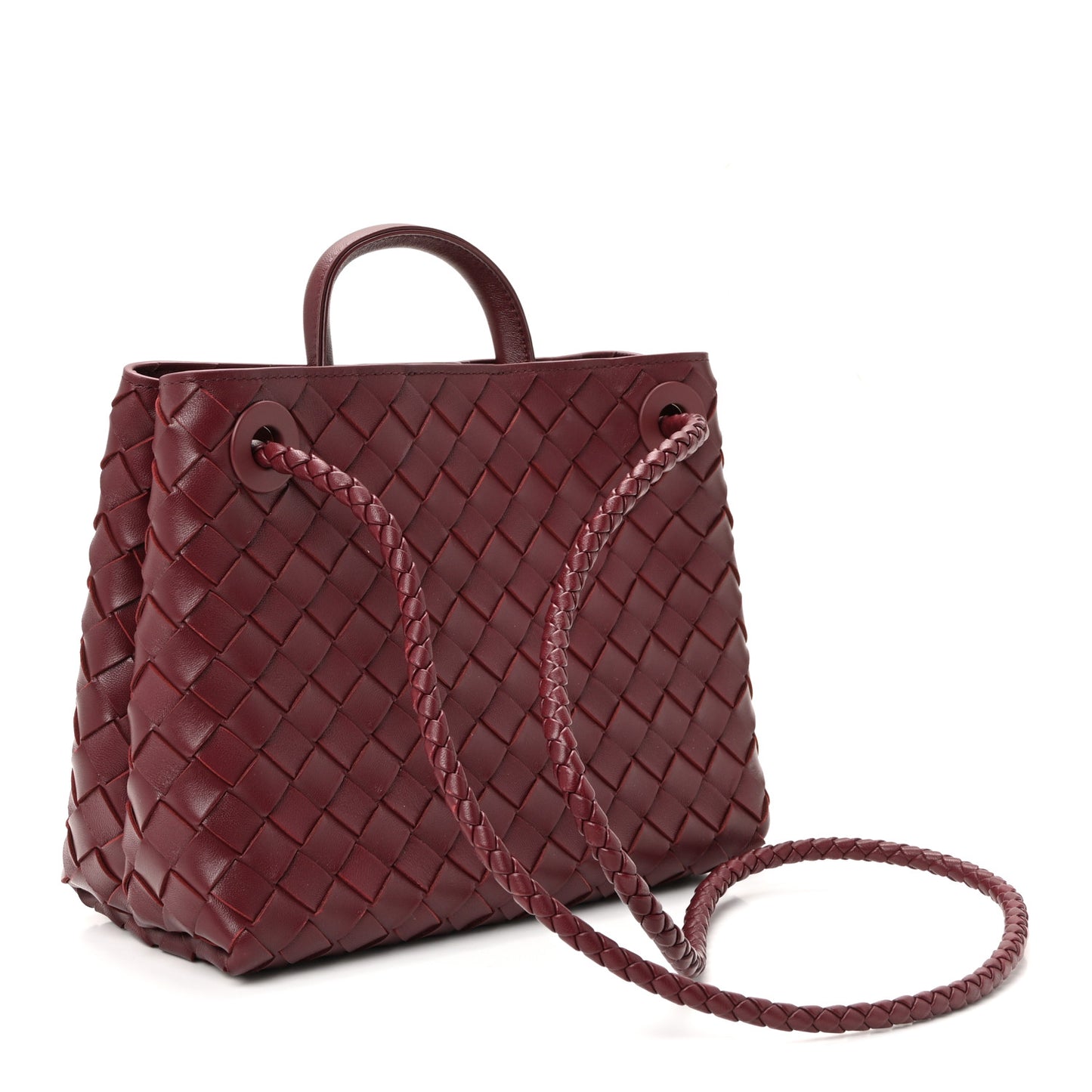 Nappa Intrecciato Small Andiamo Shoulder Bag Barolo