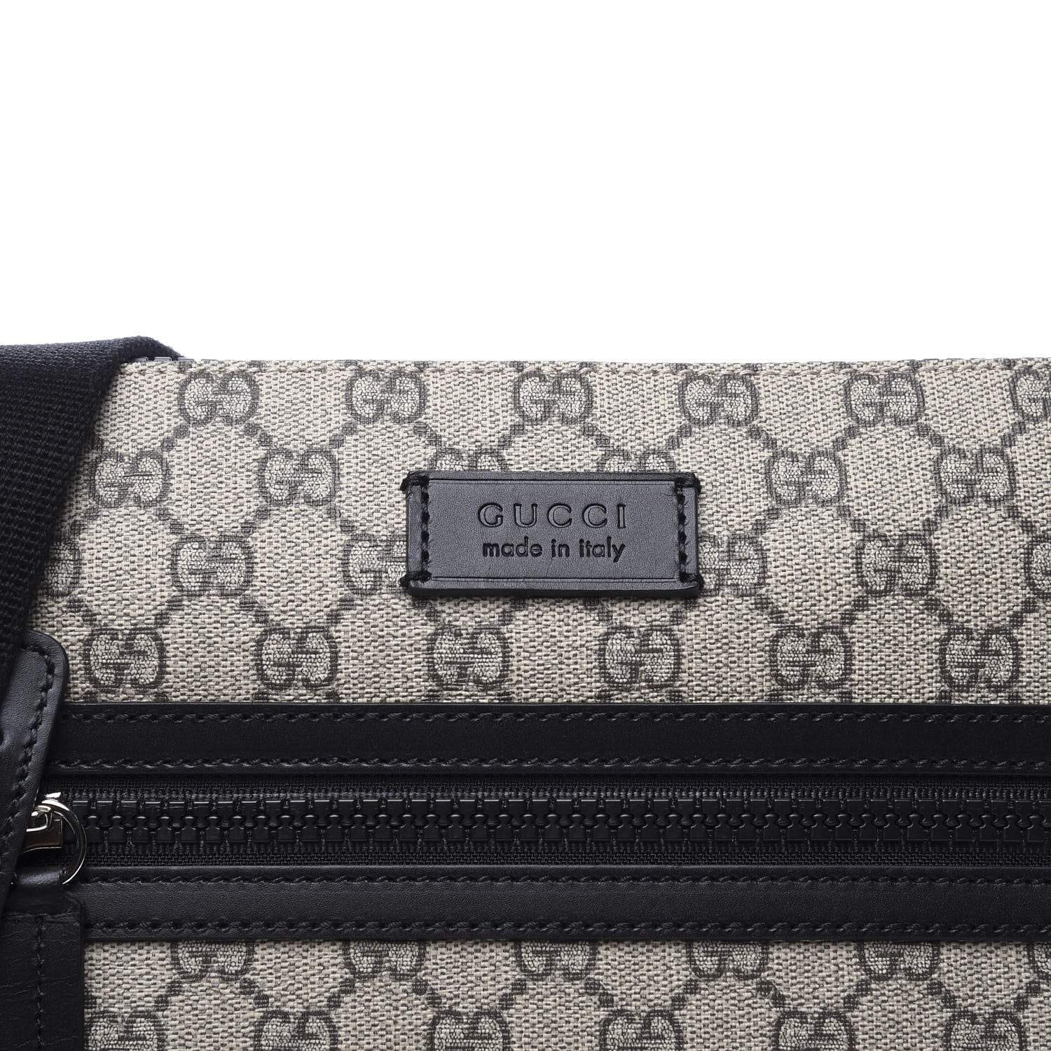 Gucci GG Supreme Monogram Flat Messenger Bag Black 10 of 10
