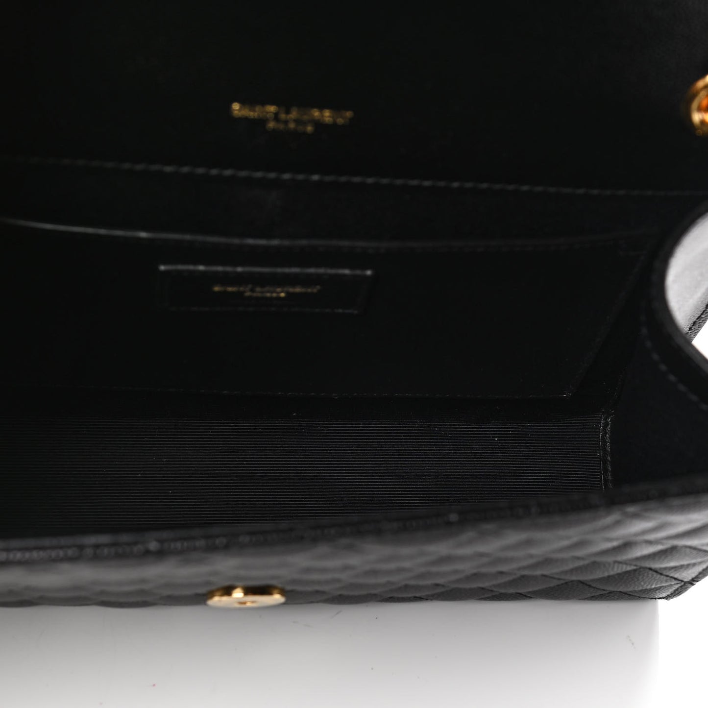 Grain De Poudre Textured Mixed Matelasse Triquilt Small Monogram Satchel Black