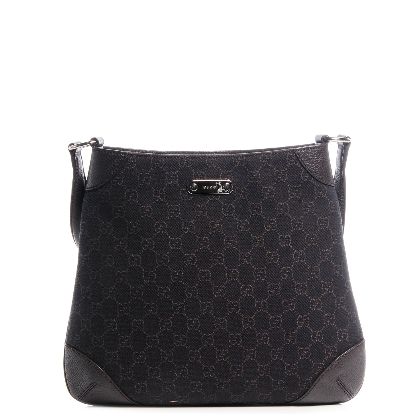 Denim Signature GG Shoulder Bag Brown